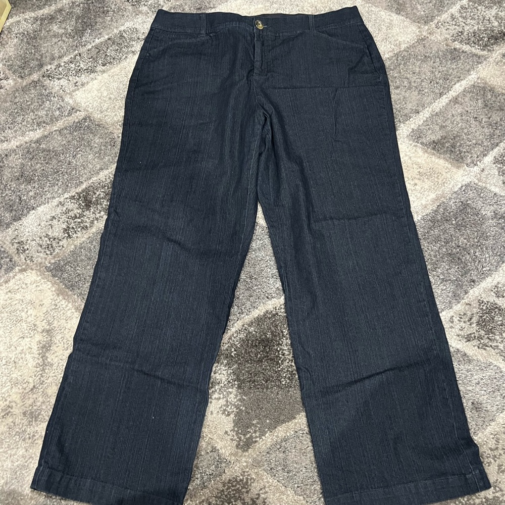 Khakis & Co Women Stretch Pants Front Flat Pockets 18W
